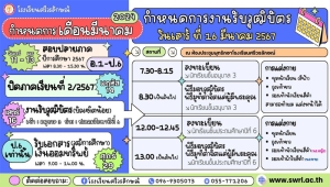 กำหนดการงานรับวุฒิบัตร ปีการศึกษา 2568